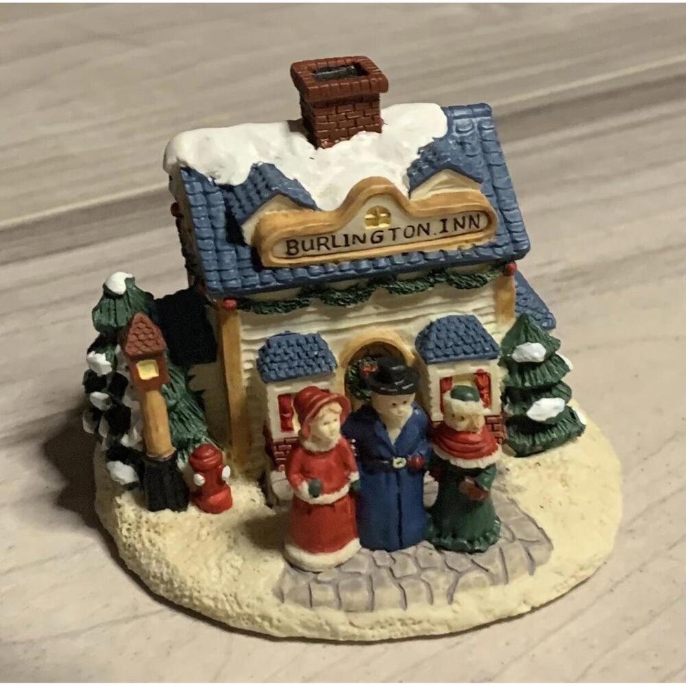 Vintage 1993 Crystal Falls Village Collectible Burlington Inn With Box